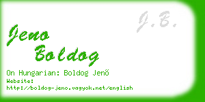 jeno boldog business card